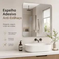 30×40 cm Espelho Adesivo Anti-Estilhaço para Banheiro, Espelho Flexível de Parede Sem Furos, Resistente à Umidade, Leve