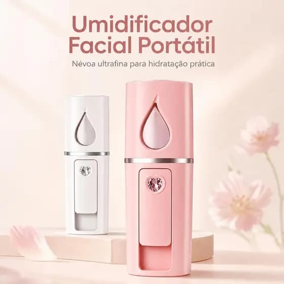 Mini Umidificador Facial Portátil Nano Spray com Espelho Integrado, Névoa Ultrafina para Hidratação da Pele, Compacto pa