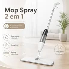 Mop Spray 2 em 1 com Reservatório Integrado, Esfregão Rodo de Microfibra para Limpeza de Pisos, Leve e Fácil de Usar