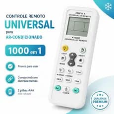 Controle Remoto Universal para Ar-Condicionado K-1028E 1000 em 1, Compatível com Diversas Marcas, LCD Amplo