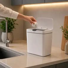 Lixeira Automática 14l Branca  Com Sensor Usb e Recarregável