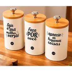 Kit Potes Herméticos Multiuso 3 Peças Organizador Cozinha Dolce Home