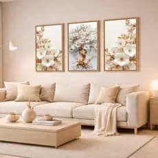 Quadro Decorativo De Parede Floral Magnólia Branca 60x120