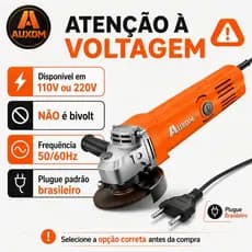 Esmerilhadeira Angular AUXOM 750W 115mm 4 1 2 11000RPM Profissional para Corte Desbaste e Polimento