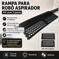 Rampa para Robô Aspirador Passar em Degrau 2 Peças Altura Variável