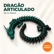 Dragão Articulado 40cm Flexível Decorativo Fidget Antiestresse