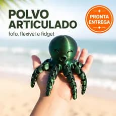 Polvo Articulado Fofo Flexível Fidget para Brincar e Decorar