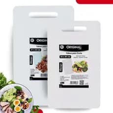 Kit 2 Tábuas De Corte Carne Legumes Churrasco Cozinha Resistente