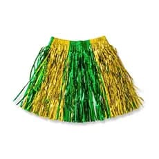 Saia Metalizada Brasil Copa Do Mundo Decoração Torcida Fantasia Roupa Festa Verde Amarela Mágica