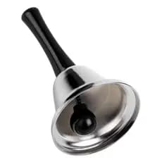 Sino De Mão Profissional Metal Cromado Grande Barulho Alto