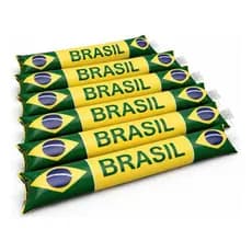 Bastao Inflavel Bate Bate do Brasil Par Torcida Copa do Mundo Balao Verde e Amarelo Festa