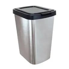 Lixeira 9 Litros Arqplast Click Banheiro Cozinha Escritório Tampa Click Label Tipo Inox