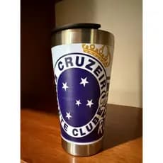 Copo Termico Inox Personalizado - Cruzeiro - Tampa Abridor