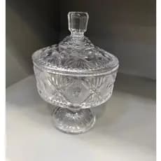 Bomboniere de Vidro com Tampa Decorativa - Porta Doces Elegante 18CM