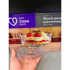 Jogo de Bowls de Vidro para Sobremesa 260ml c/ 6 Peças | Modelo Diamantino e Negma