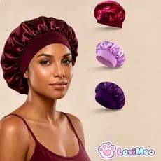 Touca de Cetim com faixa para Cuidados com o Cabelo – Reduz Frizz e Conforto