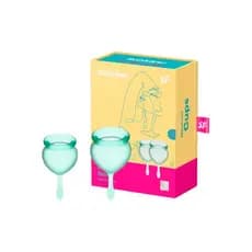 Kit 2 Coletores Menstruais Silicone Reutilizável 15ml e 20ml - Verde