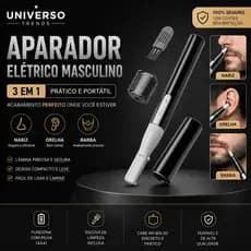 Mini Aparador Elétrico Masculino 3 Em 1 Nariz Barba Orelha