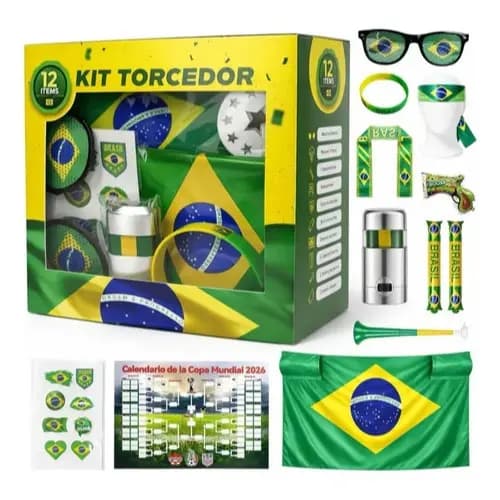 Kit De Torcida Para A Copa Do Mundo De 2026 Brasil 12 Itens