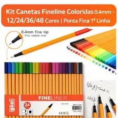 Canetas Coloridas Fine Line 0.4mm Ponta Fina Kit 12 24 36 48 Cores Profissional Desenho Escrita Escolar
