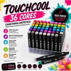 Estojo Touchcool 36 Cores Canetas Artísticas Profissionais Álcool