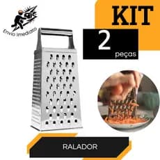 Kit 2 Ralador 4 Faces Inox Multiuso para Queijo Legumes e Verduras