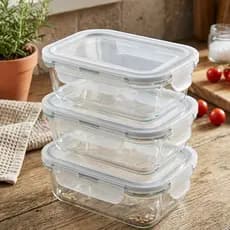Pote Hermético Vidro 650ml com Tampa Vedação Marmita Armazenamento Alimentos Freezer