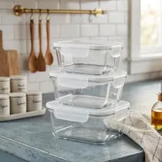 Pote Hermético Vidro 700ml Marmita Tampa Vedação Flux | Alimentos | Cozinha | Freezer | Organização