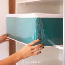 Pack Organizador Média 55x44x20 Multiuso Empilhável para Casa Guarda Roupa Closet Organização