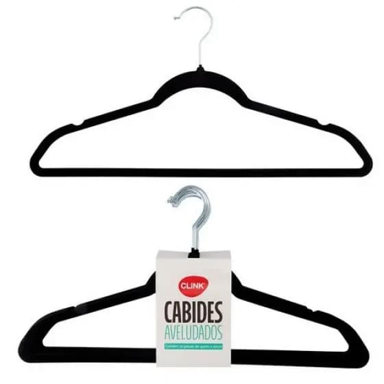 Kit 03 Cabides Aveludados Clink Antideslizantes, Ultra Finos e Resistentes, Organização  Guarda-roupa