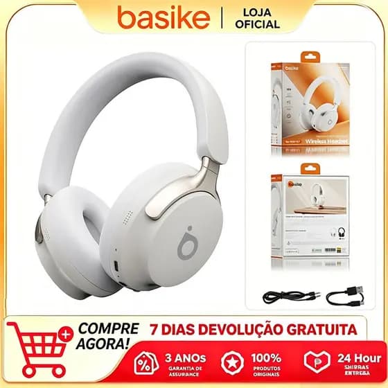 Basike Wireless Bluetooth Headset cancelamento de ruído estéreo Bluetooth universal elegantes leves