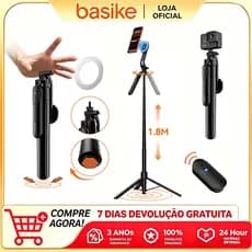 Basike 1.8m extra longo hone selfie giratório anti-vibração Tripé portátil extensível Ideal para vlogs