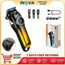 INOVA Hair Trimmer Elétrica 4 Modos de Corte Professional Hair Afiação Automática Display Digital Silenciosa 1500mAh 8W