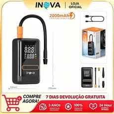 INOVA Bomba de Ar Inflável Multifuncional 2000mAh 60W 0-150PSI Detecção de Pressão Luz LED SOS Portátil，cqb13356