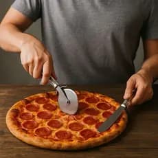 Kit 2 peças cortador de pizza  Espátula aço inox.