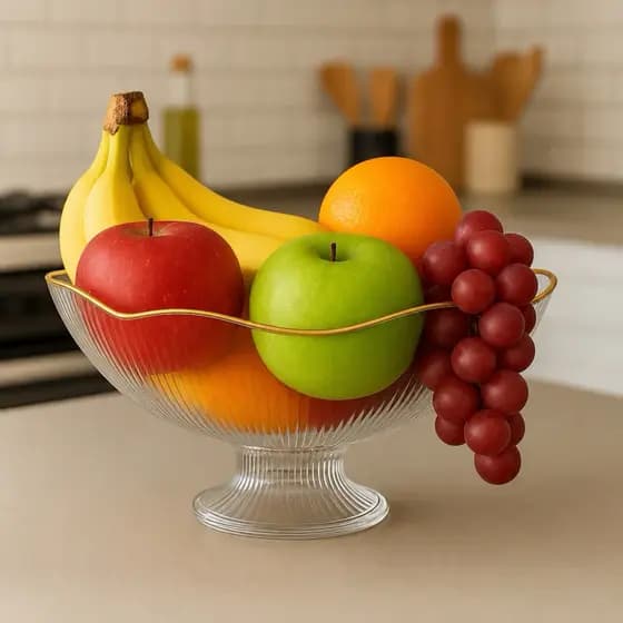 Fruteira Saladeira Organizador Multiuso De Frutas Tipo Aparência de Transparente Resistente