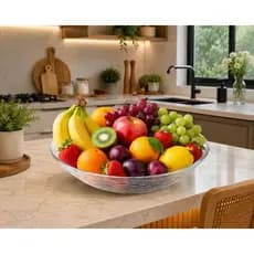 Fruteira Saladeira De Acrílico Para Mesa Gourmet Fruta Salada