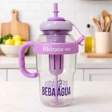Garrafa de ÁGUA 1300 ml com canudo de silicone com filtro portátil hidrate -se