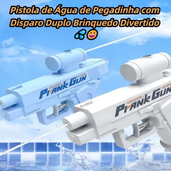 Brinquedo Infantil Pistola de Água Pegadinha Divertida – Dupla Direção, Azul e Branca Rosa