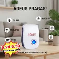 Repelente Eletrônico Ultrassônico Mosca Pernilongos Baratas Morcegos repele e Espanta Ratos bivolt