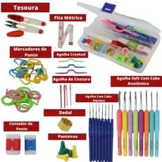 Kit 53 PÇS Croche Amigurumi Ferramenta Agulhas Acessórios Completo