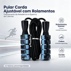 Corda de Pular Profissional de 2,5m Regulável, Punho Confortável com Rolamento para Treino Aeróbico