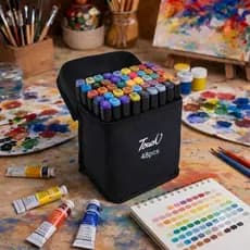 Kit 48 Canetinhas Coloridas Touch Marcador Ponta Dupla Vibrantes Profissional Pinturas Aquarela