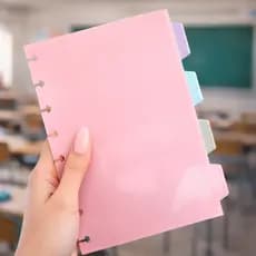 4 Divisórias A5 8 Discos Caderno Inteligente Organizadoras Tons Pastel Material Escolar