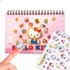 Caderno De Adesivos Com +330 Hello Kitty Holográfico Infantil Decorativos Criativo Escolar