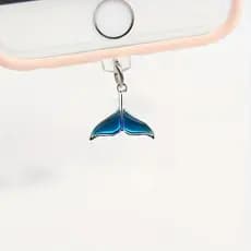 Telefone móvel anti-poeira plug azul Fishtail porta de carregamento plug pingente anti-perdido Apple Huawei tipo Android
