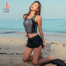 Sanqi primavera quente tamanho grande dividido conservador coreano ins capa barriga Boxer maiô feminino