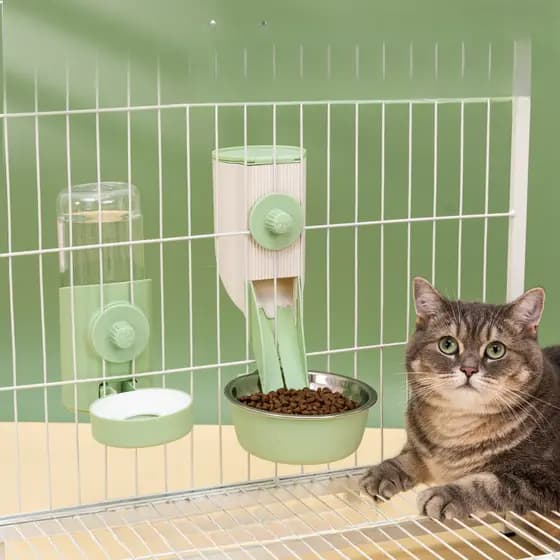 Alimentador automático suspenso, dispensador de água para gatos, adiciona automaticamente alimentos para animais de esti