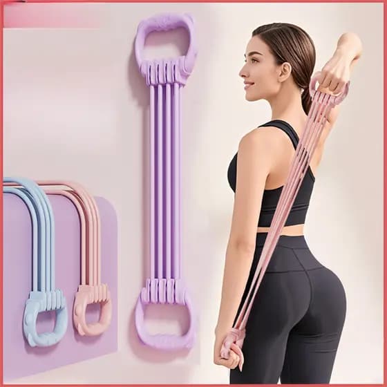 Número de libra ajustável tensor de 8 caracteres feminino ombro aberto bela volta seis fios faixa elástica de Fitness em