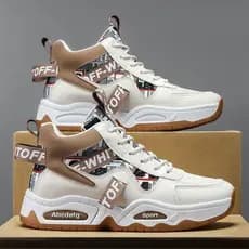 Primavera novo estilo respirável tênis de alta qualidade masculino na moda All-Match sapatos de sola grossa Casual papai